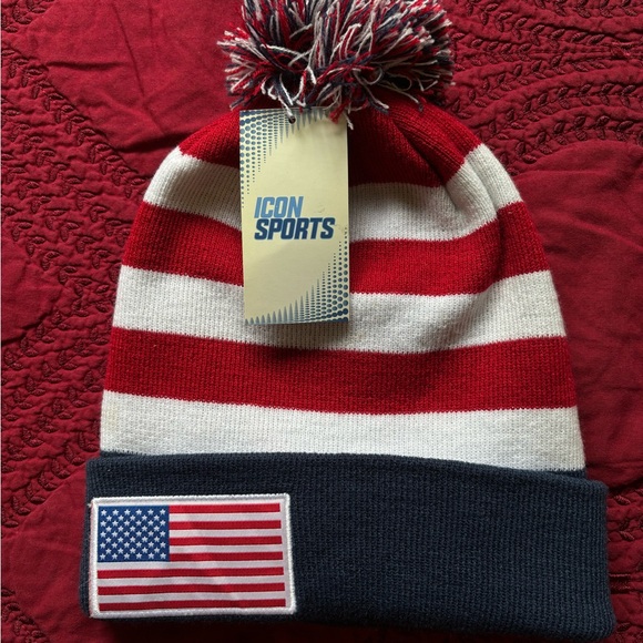 USA BEANIE , ICON SPORTS   , 100% ACRYLC - Picture 1 of 3